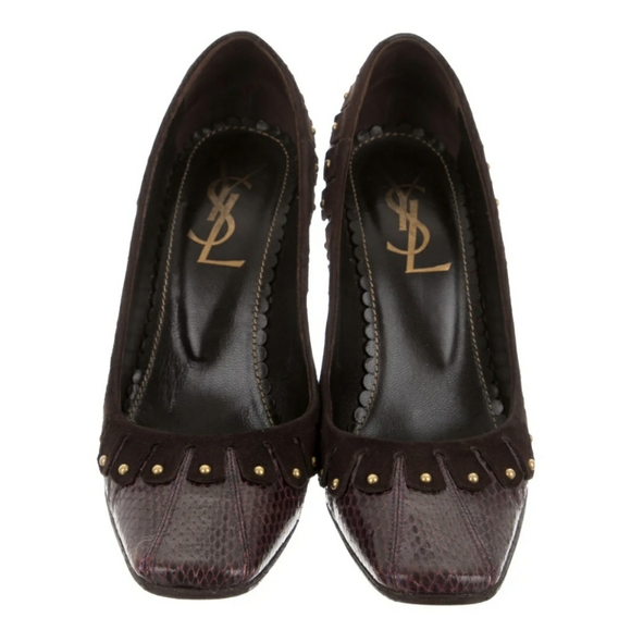 Yves Saint Lauren Square-Toe Pumps - Picture 1 of 6